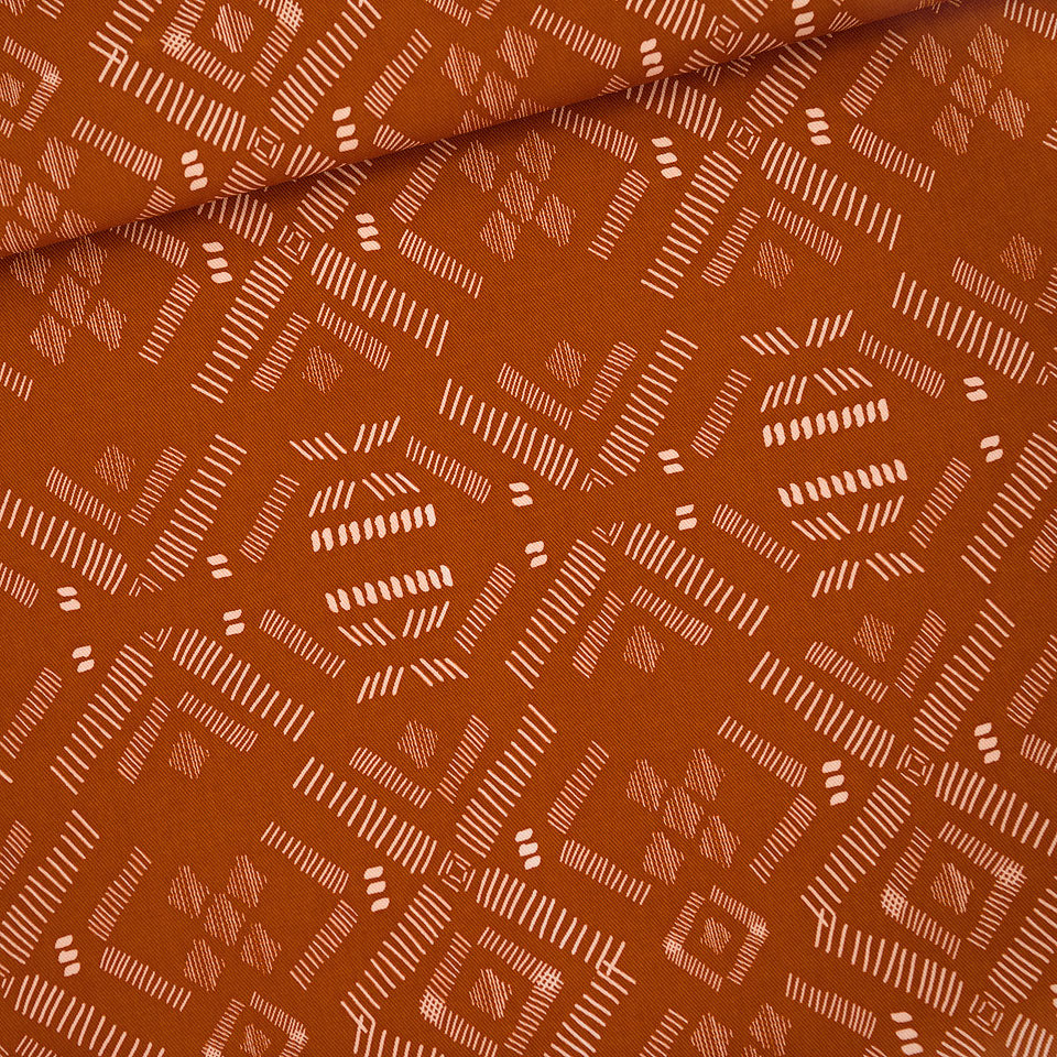 See you at Six - Pattern Stripes - Gabardine Twill - autumnal brown
