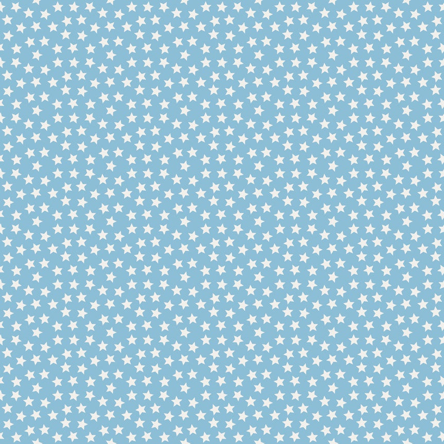 Riley Blake - Lucky Star - Sterne - hellblau