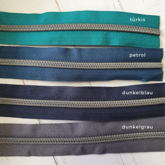 Metallic Reissverschluß altsilber - verschiedene Farben