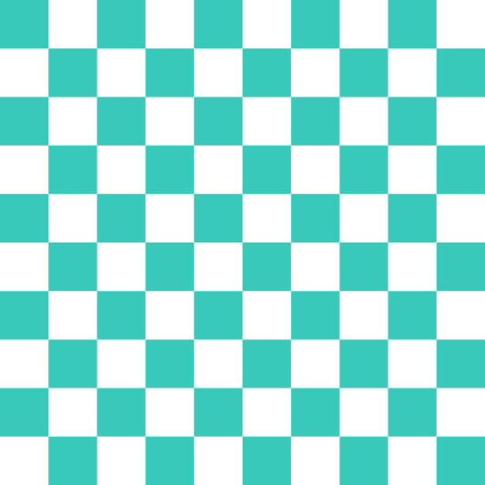 MYO Design - Türkis Checkered - Karo Twill Canvas in türkis-weiss