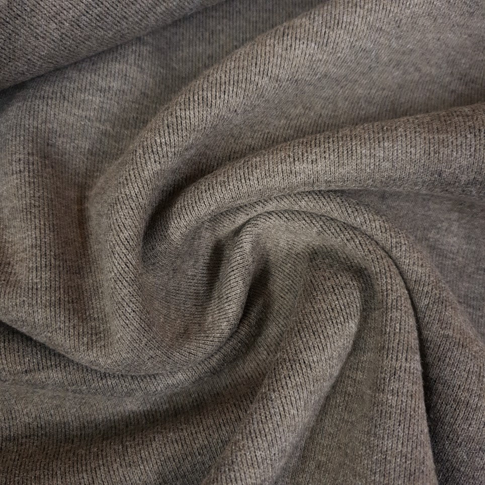 Wolloptik Doubleface - uni dunkelbraun/taupe