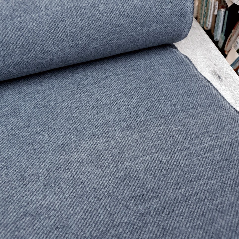 Wolloptik Doubleface - uni Streifen navy