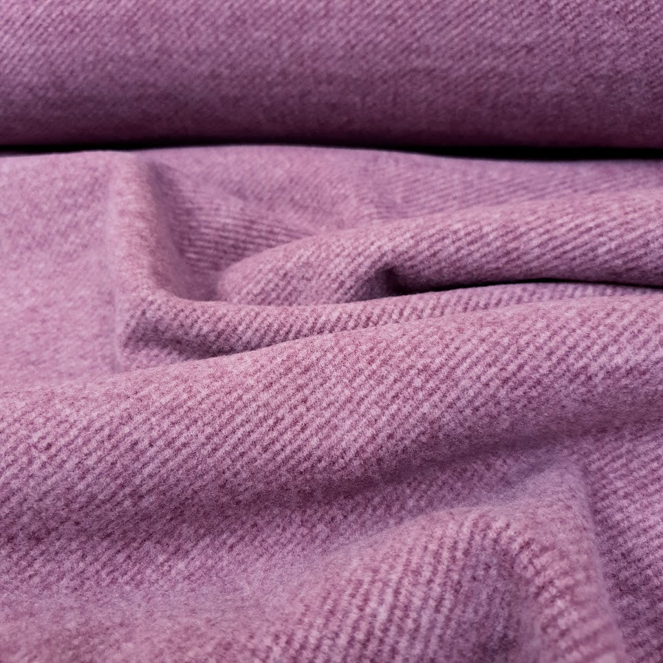 Wolloptik Doubleface - uni Streifen beere