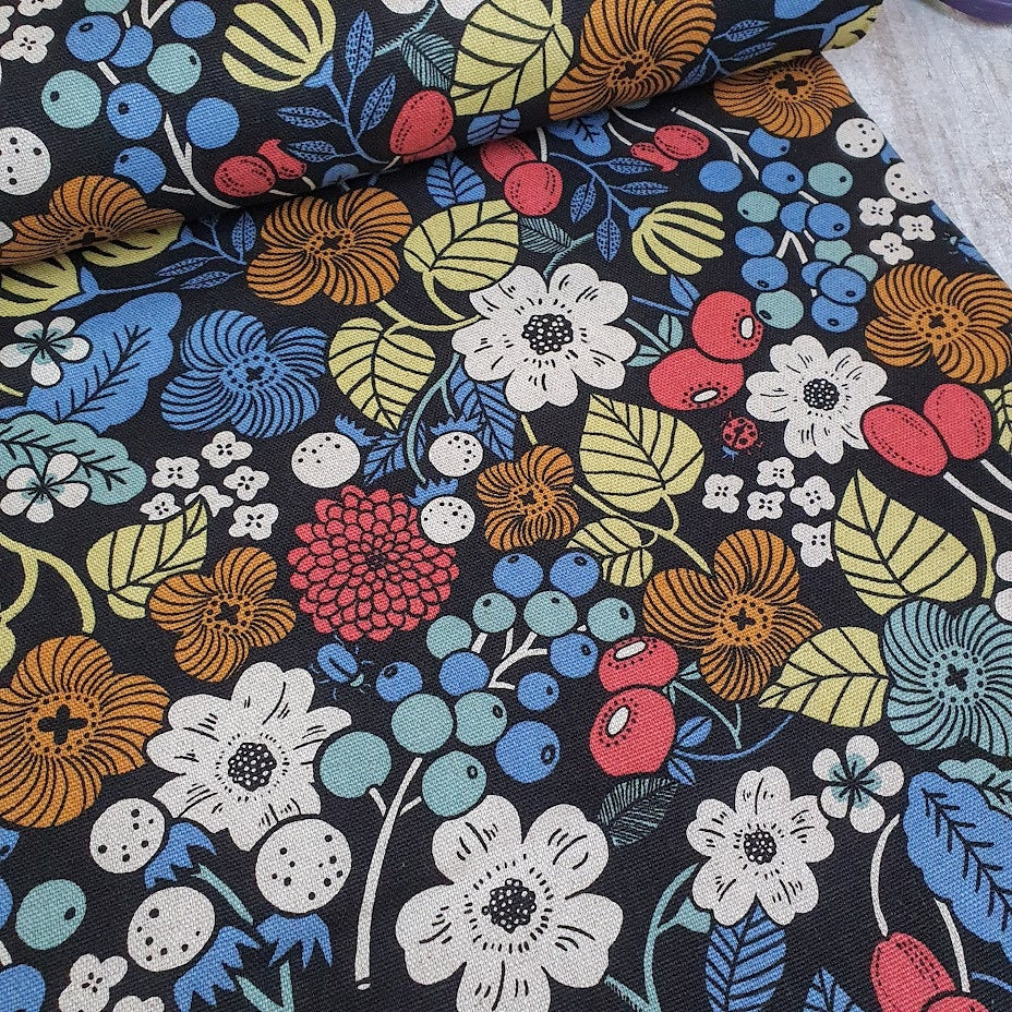 Baumwoll-Leinen Canvas - Blumenmix