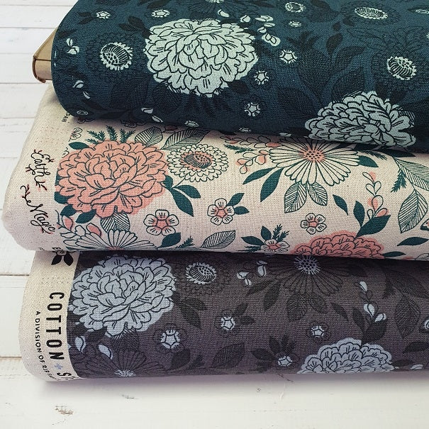 Cotton and Steel - Canvas - Earth Garden - Hidden Falls