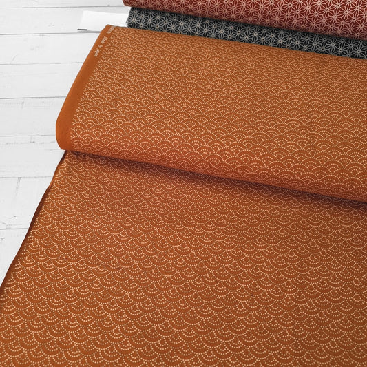 Baumwollstoff - Japanische Halbkreise - ocker