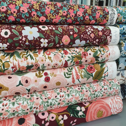 Cotton and Steel - Canvas - Garden Party - Juliet Rose burgundy