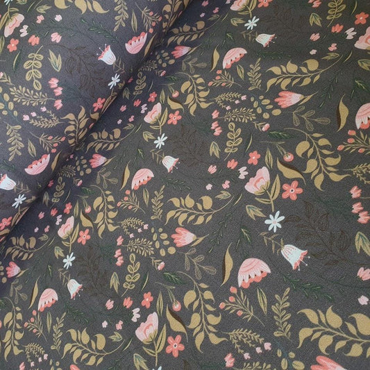 MYO Design - Light Canvas - Wildflowers Ranken darktaupe