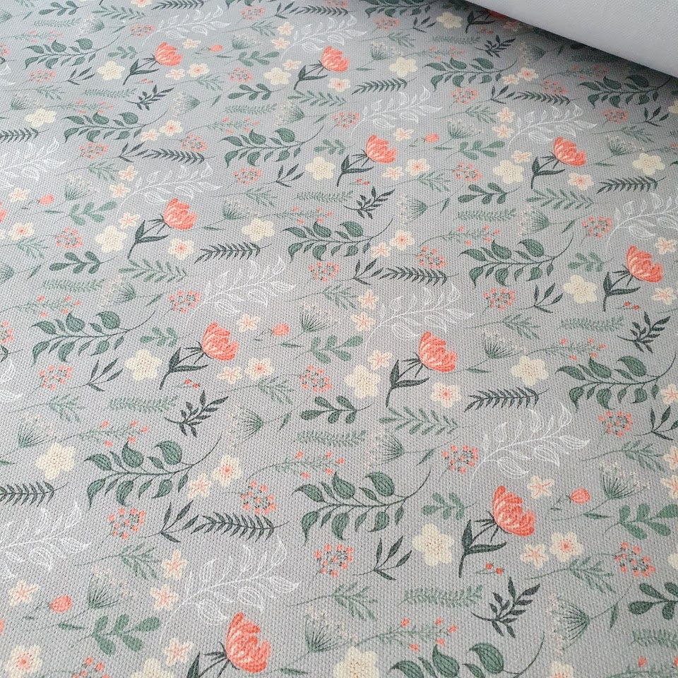 MYO Design - Heavy Canvas - Wildflowers Minis hellgrau