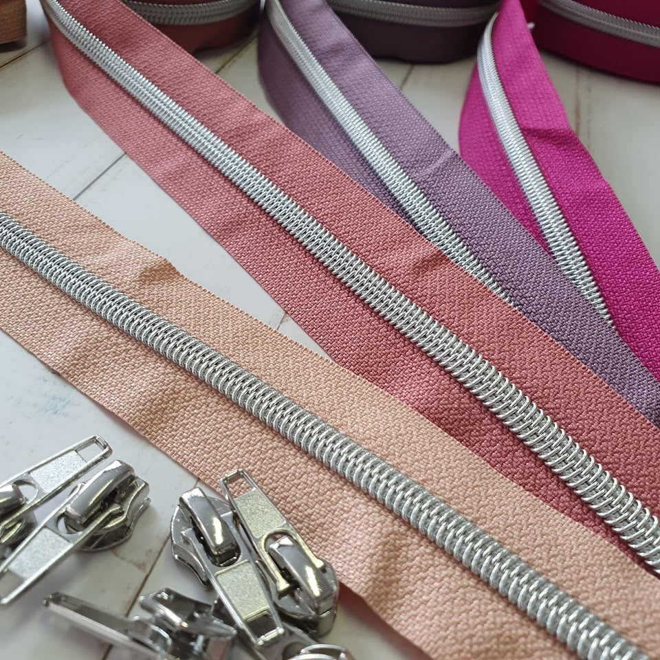Metallic Reissverschluß silber - verschiedene Farben