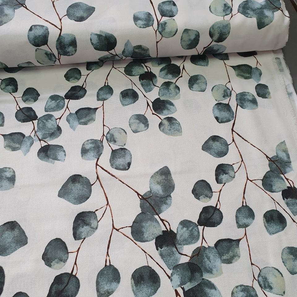 Hilco Dekostoff - Eucalyptus - weiß