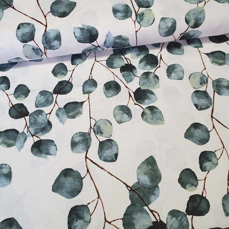 Hilco Dekostoff - Eucalyptus - weiß
