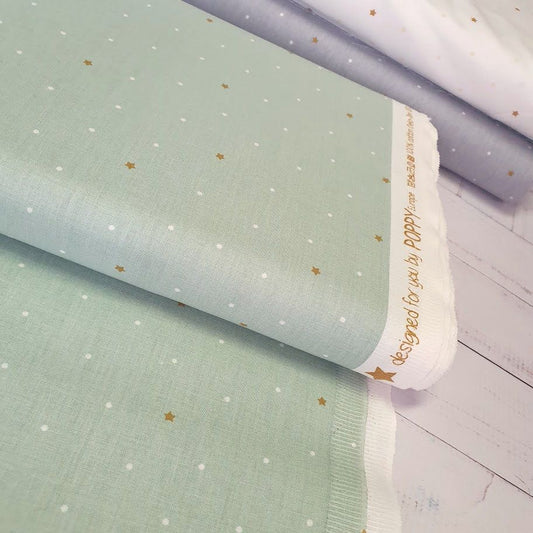 Bio Baumwollstoff - Mini Stars - dustymint