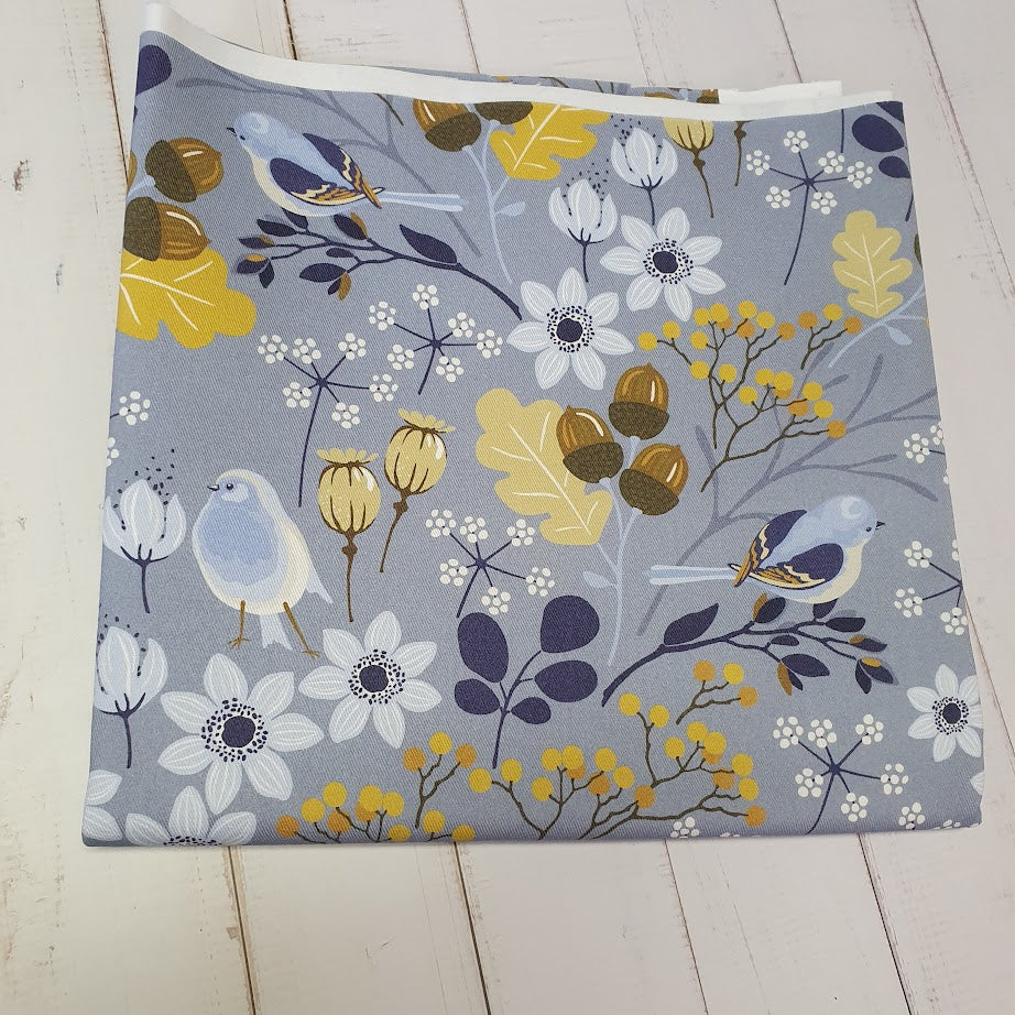 MYO Design - Twill Canvas - Meisenwiese - graublau