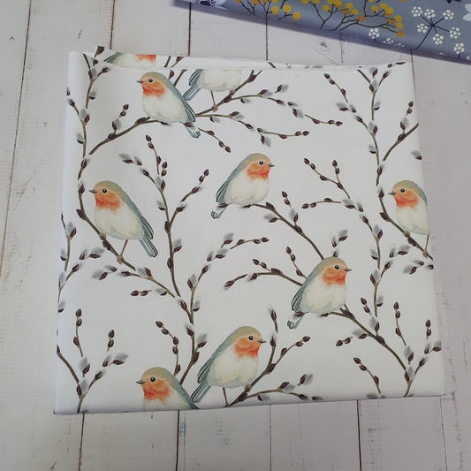 MYO Design - Twill Canvas - Rotkehlchen - weiss