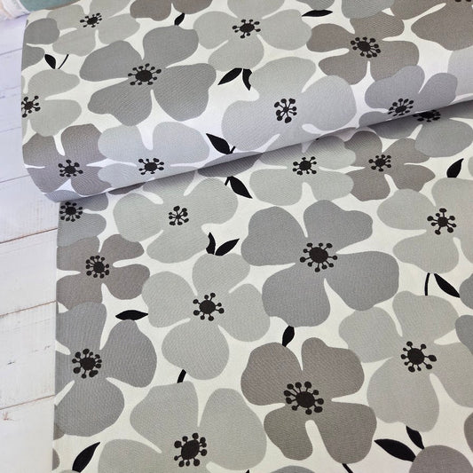 Sevenberry Canvas - Big Flowers - grau-weiss