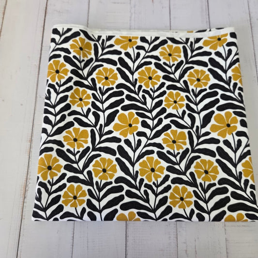 MYO Design - Twill Canvas - Blütenranken - schwarzweiß