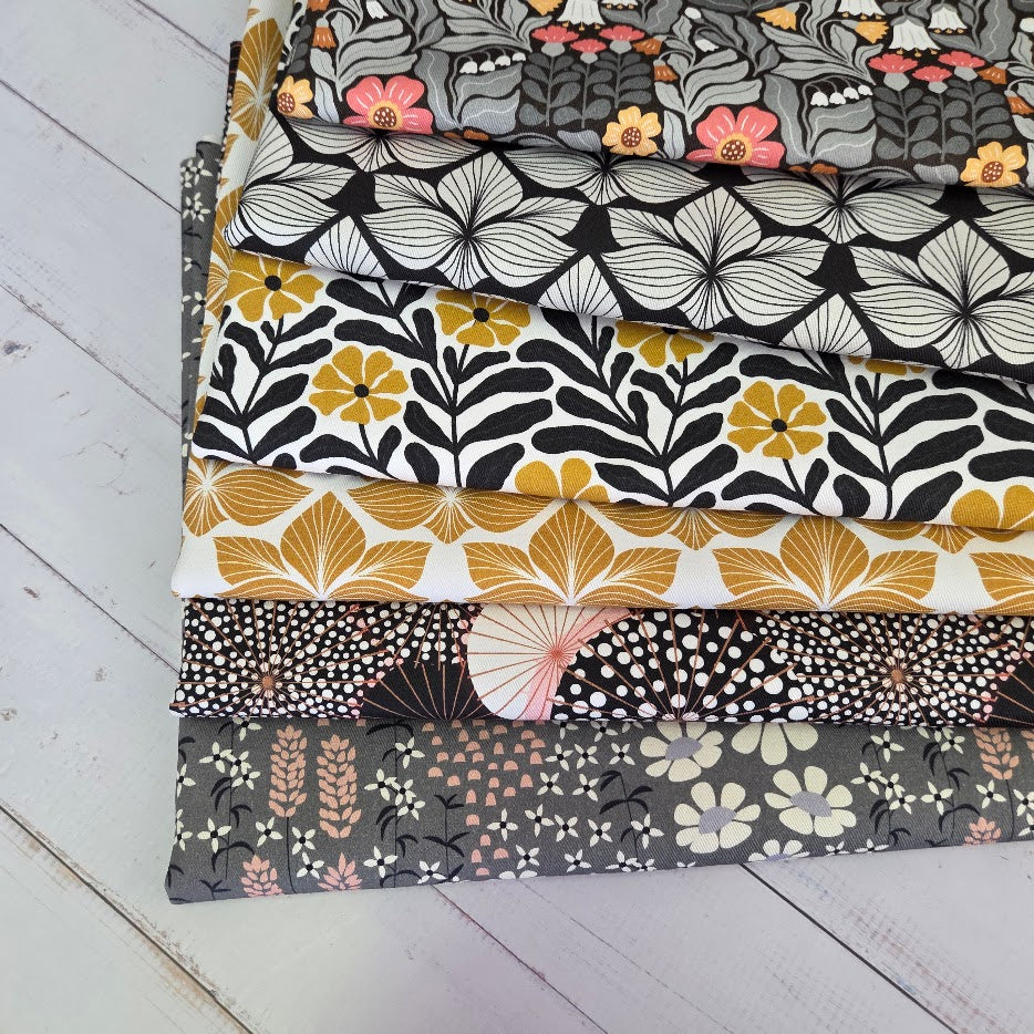 MYO Design - Twill Canvas - Blumen allover - grau