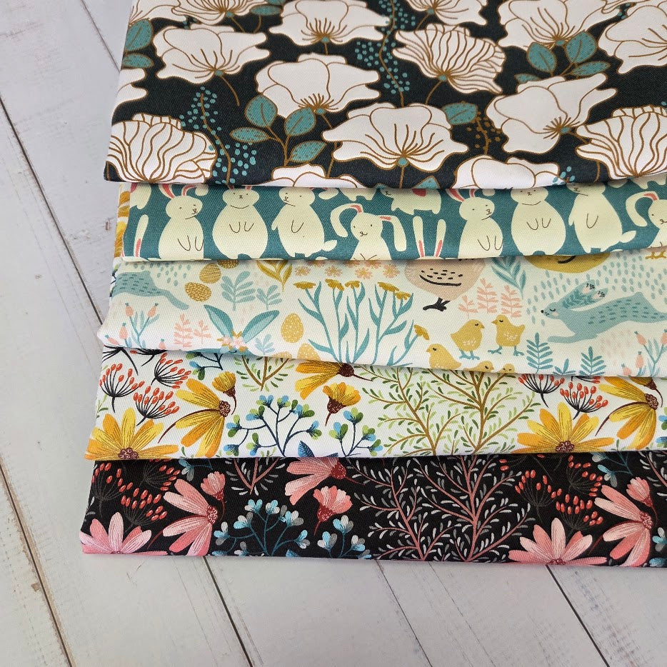 MYO Design - Twill Canvas - Bunnies - türkis