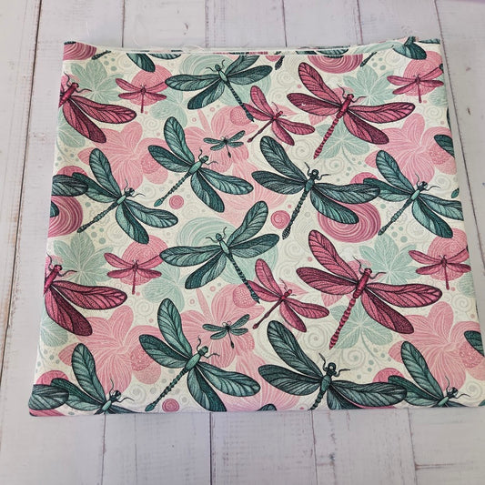 MYO Design - Twill Canvas - Libellen - mint-berry