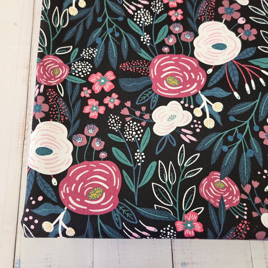 MYO Design - Twill Canvas - Wildrosen - blackberry