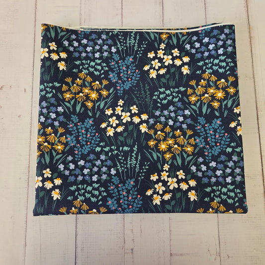 MYO Design - Twill Canvas - Blumenwiese - dunkelblau