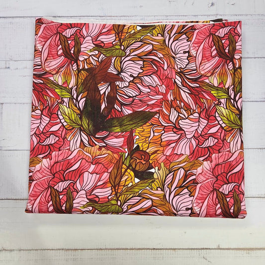 MYO Design - Twill Canvas - Mosaic Flowers - olive-rose