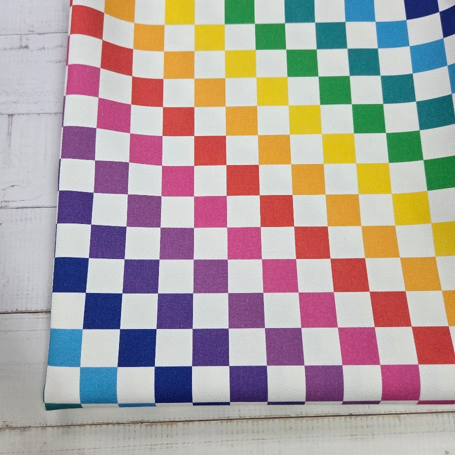 MYO Design - Rainbow Checkered - Karo Twill Canvas in bunten Farben