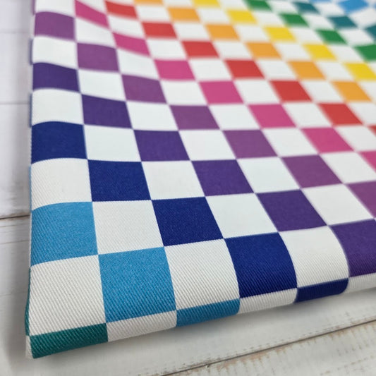 MYO Design - Rainbow Checkered - Karo Twill Canvas in bunten Farben