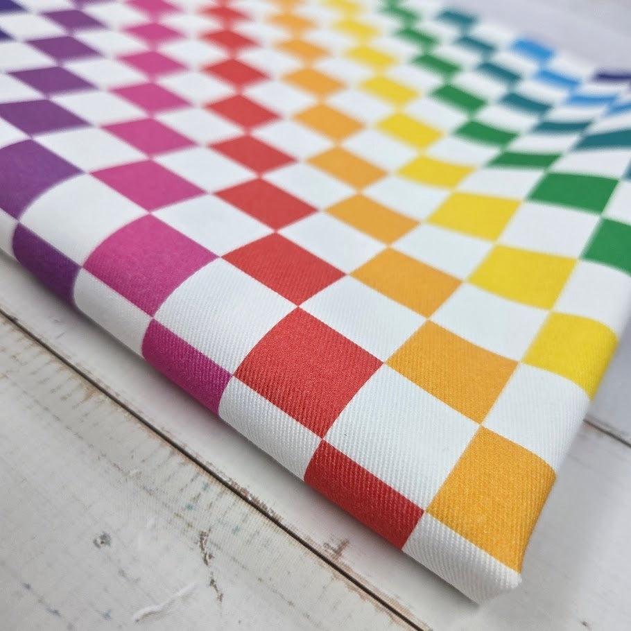 Vorbestellung Rainbow Checkerd - Karo Twill Canvas in bunten Farben