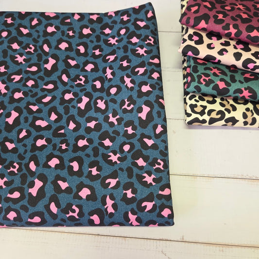 MYO Design - Twill Canvas - Leopard - dark teal