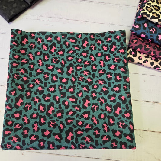 MYO Design - Twill Canvas - Leopard - dusty petrol