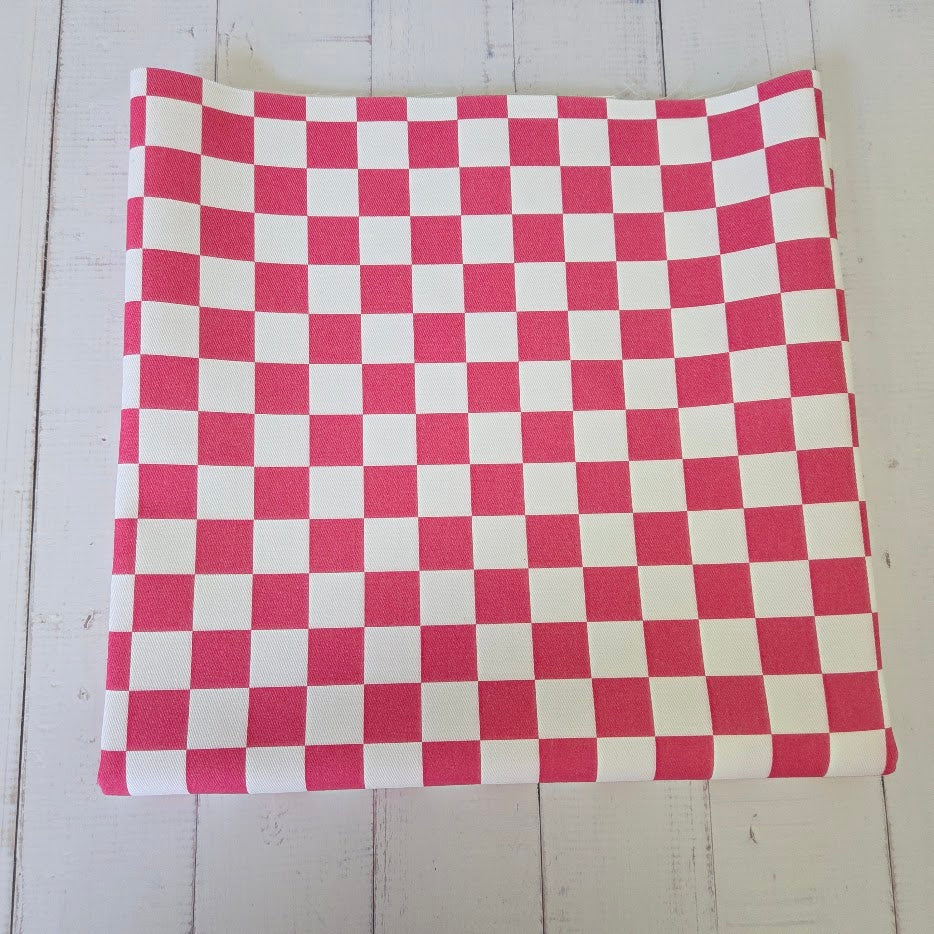 Pink Checkerd - Karo Twill Canvas in pink-weiss