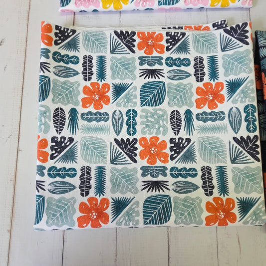 MYO Design - Twill Canvas - Hawaii Style - Tropical Leaves - light petrol