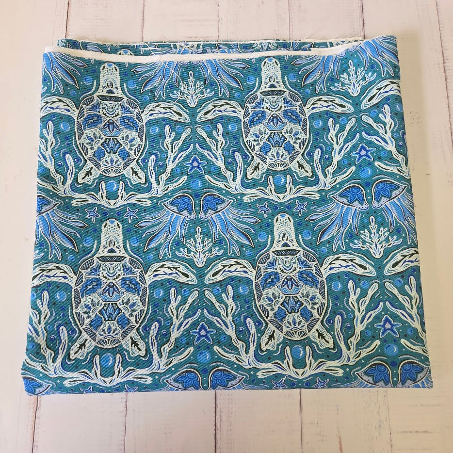 MYO Design - Twill Canvas - Aloha - Turtles türkis