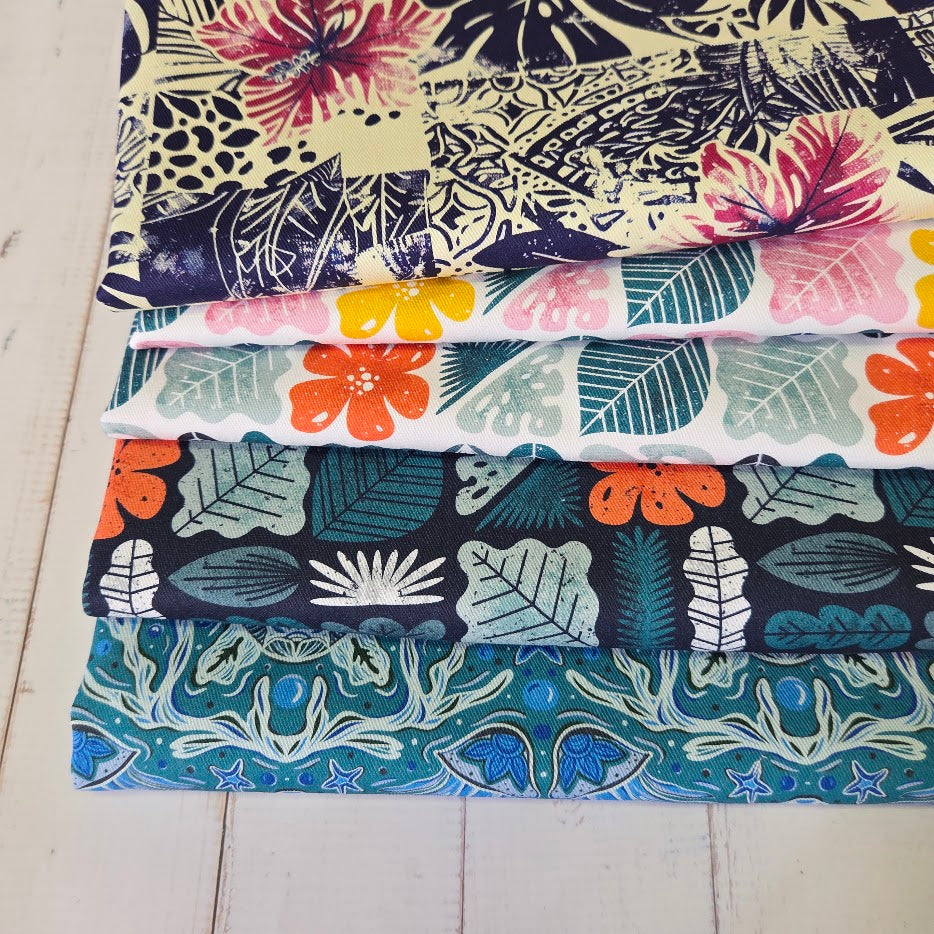MYO Design - Twill Canvas - Aloha - Turtles türkis
