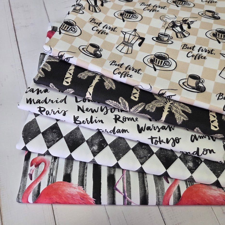 MYO Design - Twill Canvas - Palmen - schwarz-weiß