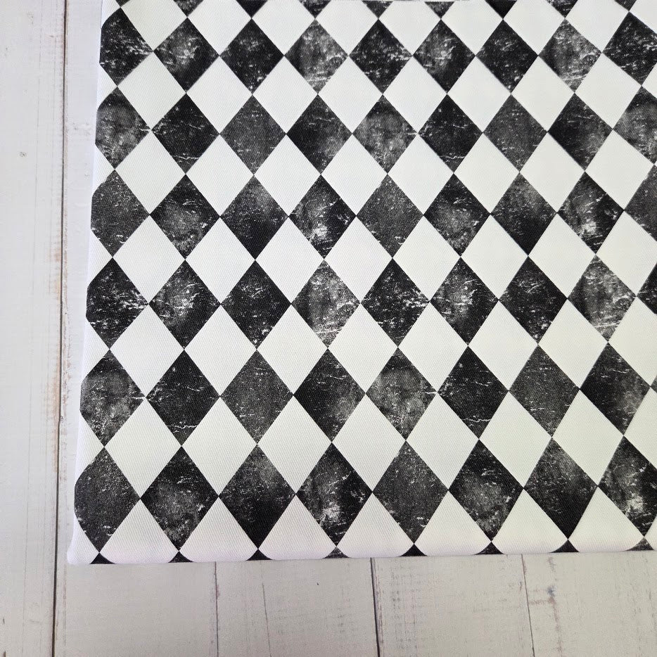 MYO Design - Twill Canvas - Retro Harlekin - schwarz-weiss