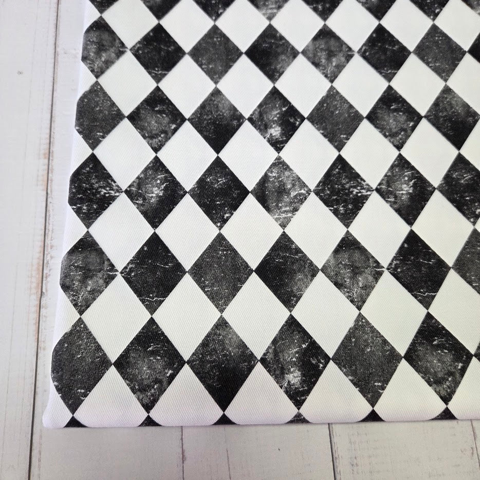 MYO Design - Twill Canvas - Retro Harlekin - schwarz-weiss
