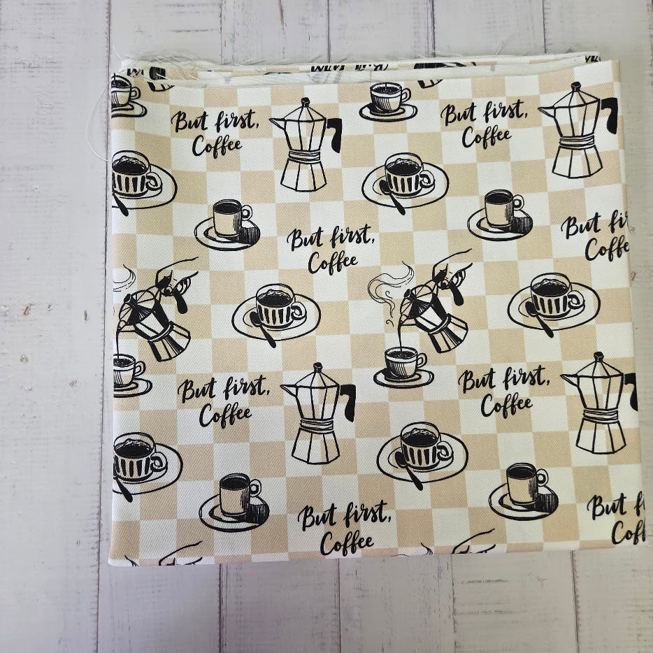 MYO Design - Twill Canvas - But first, Coffee