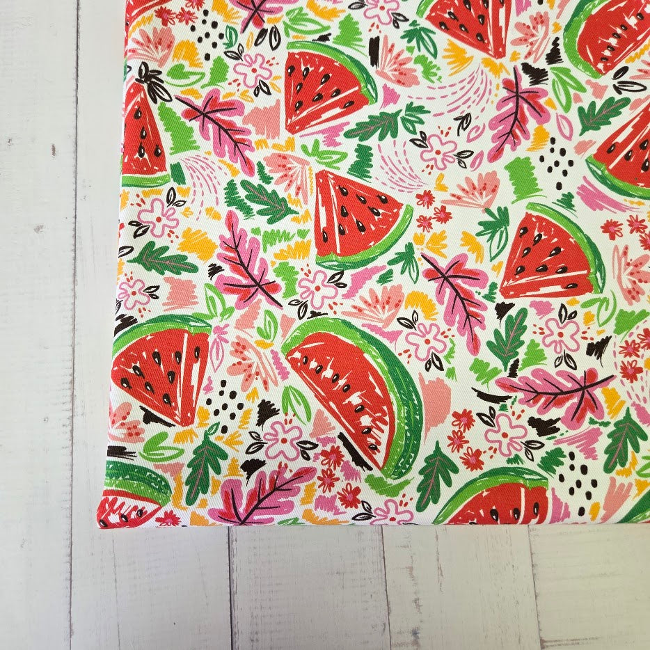 MYO Design - Twill Canvas - Amalfi Fruit - Watermelon