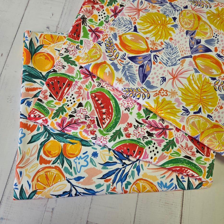 MYO Design - Twill Canvas - Amalfi Fruit - Lemon