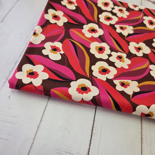 MYO Design - Twill Canvas - Retro Flowers - Rot
