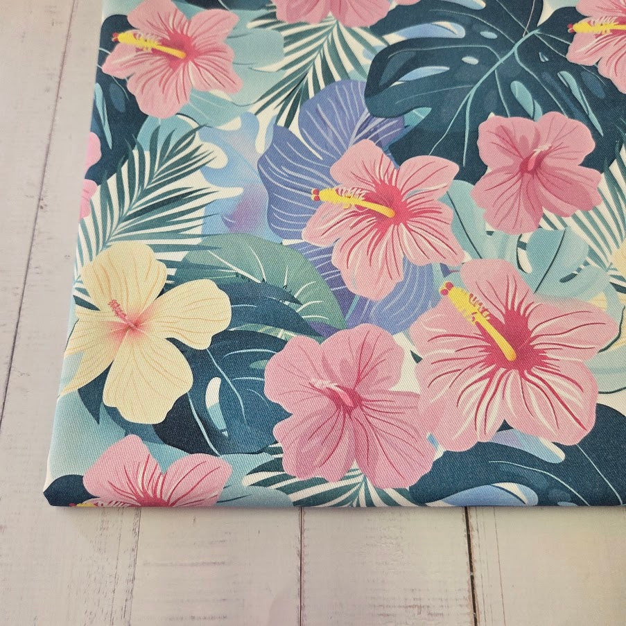 MYO Design - Twill Canvas - Hibiscus - Pastell