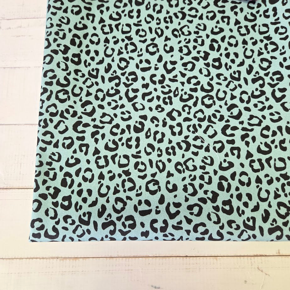 MYO Design - Twill Canvas - Leopard - dustymint