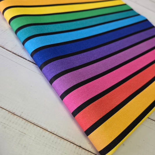 MYO Design - Twill Canvas - Stripes - Rainbow black