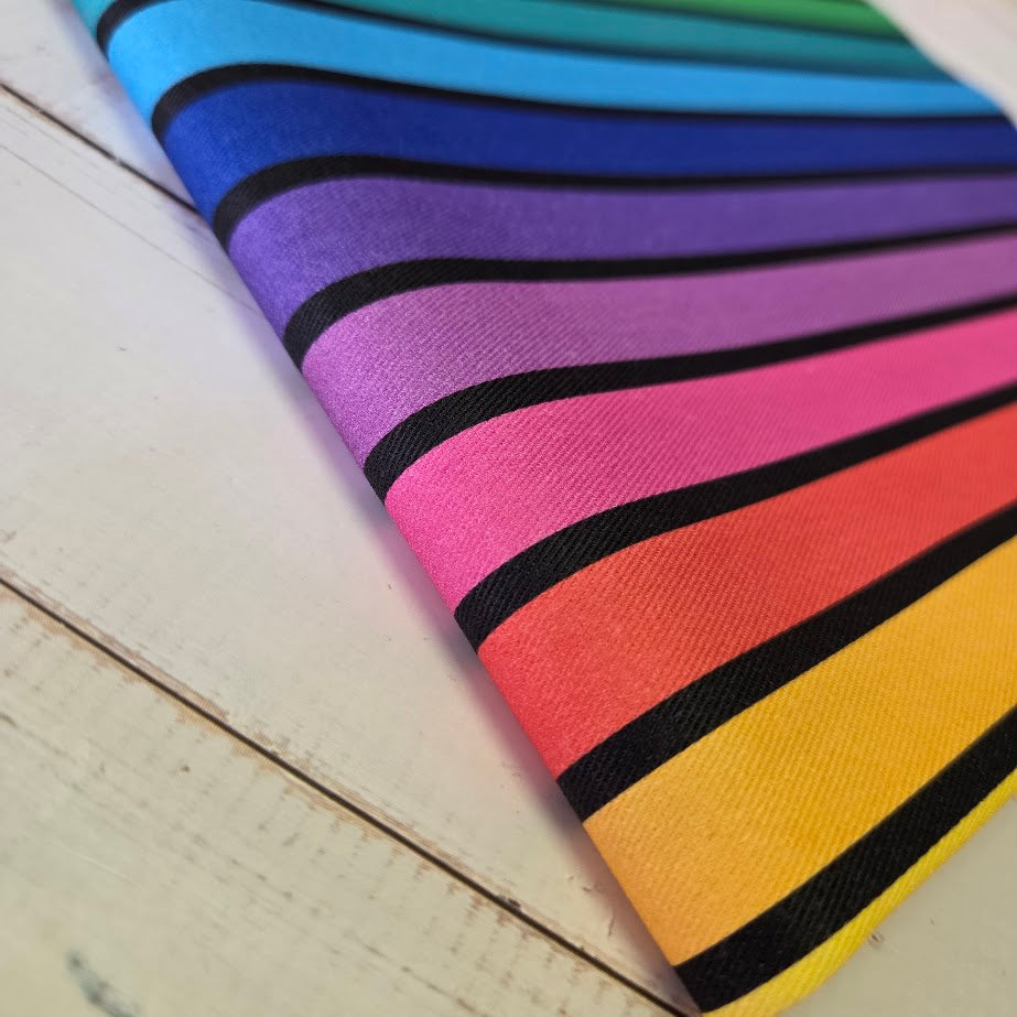 MYO Design - Twill Canvas - Stripes - Rainbow black