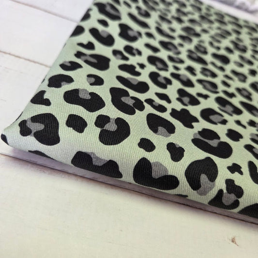 MYO Design - Twill Canvas - Leopard - dustymint