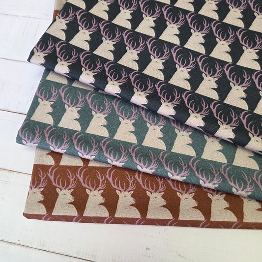 MYO Design - Twill Canvas - Stay Wild - Hirsche dustypetrol