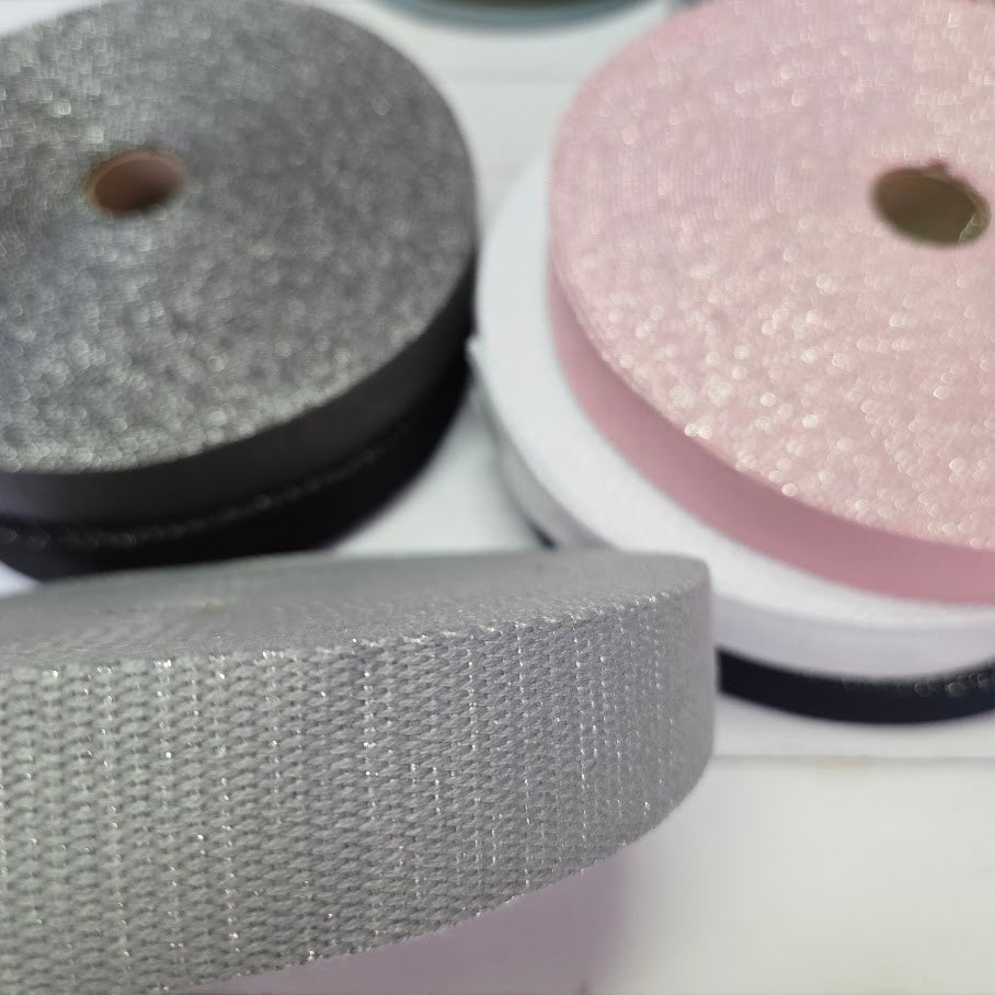 Silber Glitzer Gurtband - verschiedene Farben - 30mm